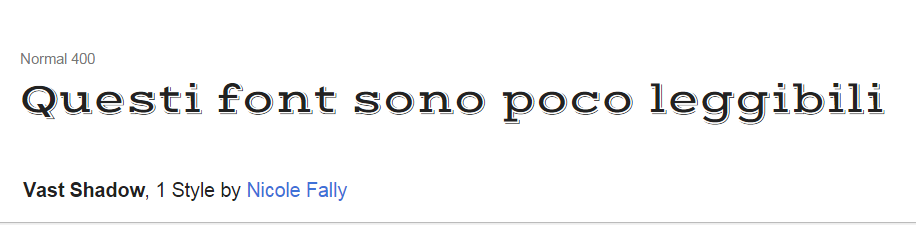 i font ombreggiati o con bordi di colore diverso sono poco leggibili