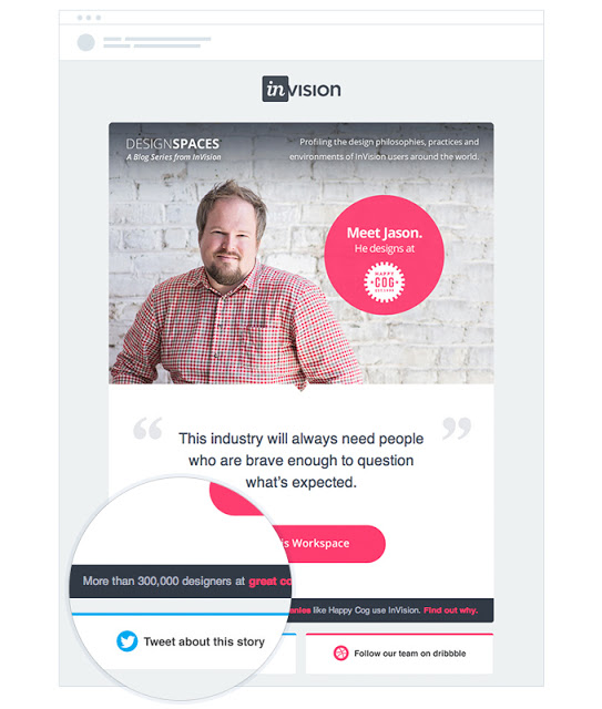 Invision App ha scritto di avere oltre 300 mila utenti. Photo credits to Campaign Monitor
