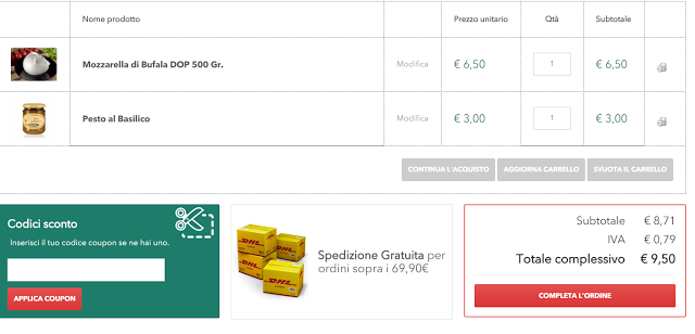 la valutazione di usabilità rileva che le spese di spedizione non sono segnalate